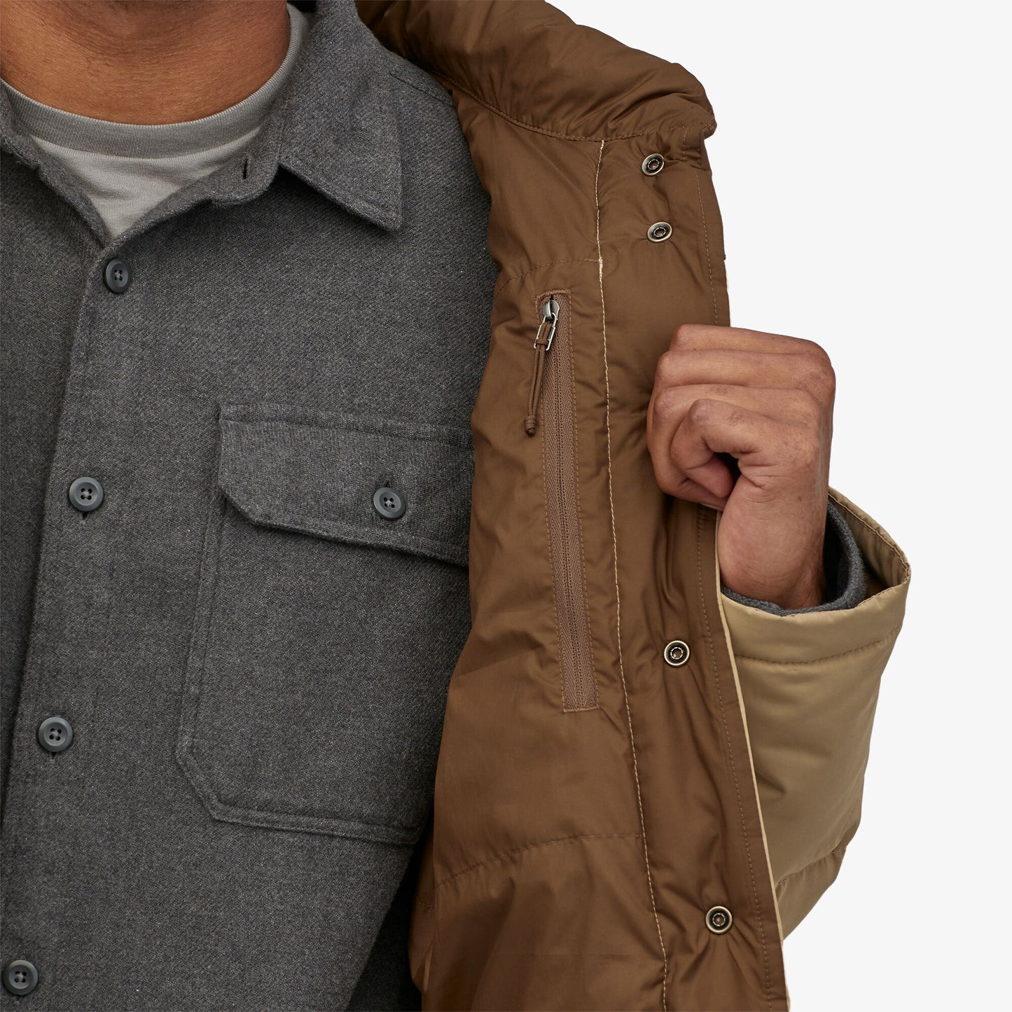 Doudoune beige et marron recyclée - bivy down
