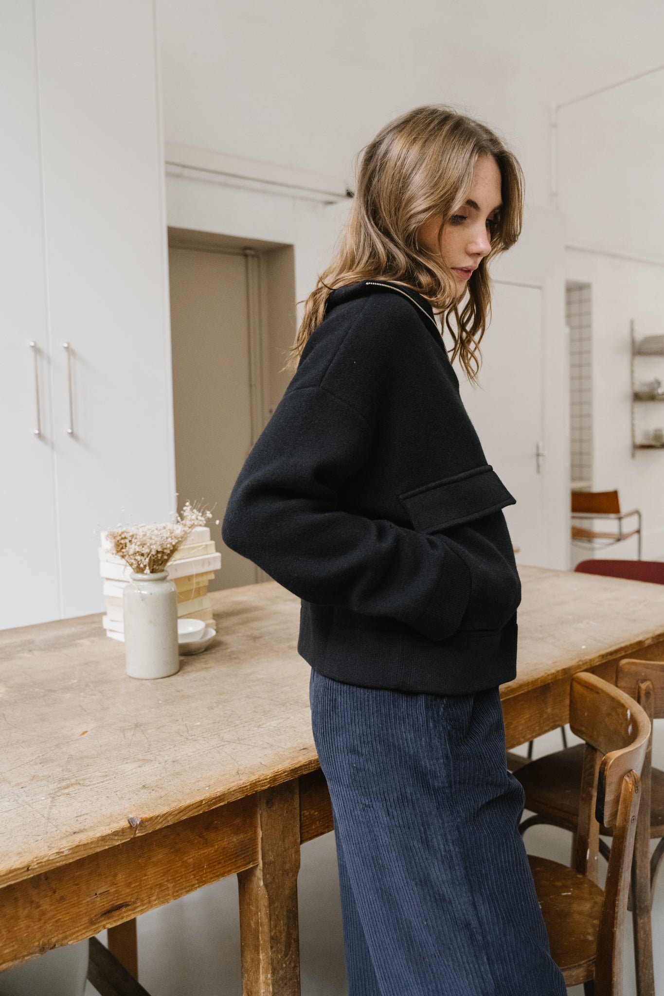 veste en laine bio | noir "JOANIAAS - black"