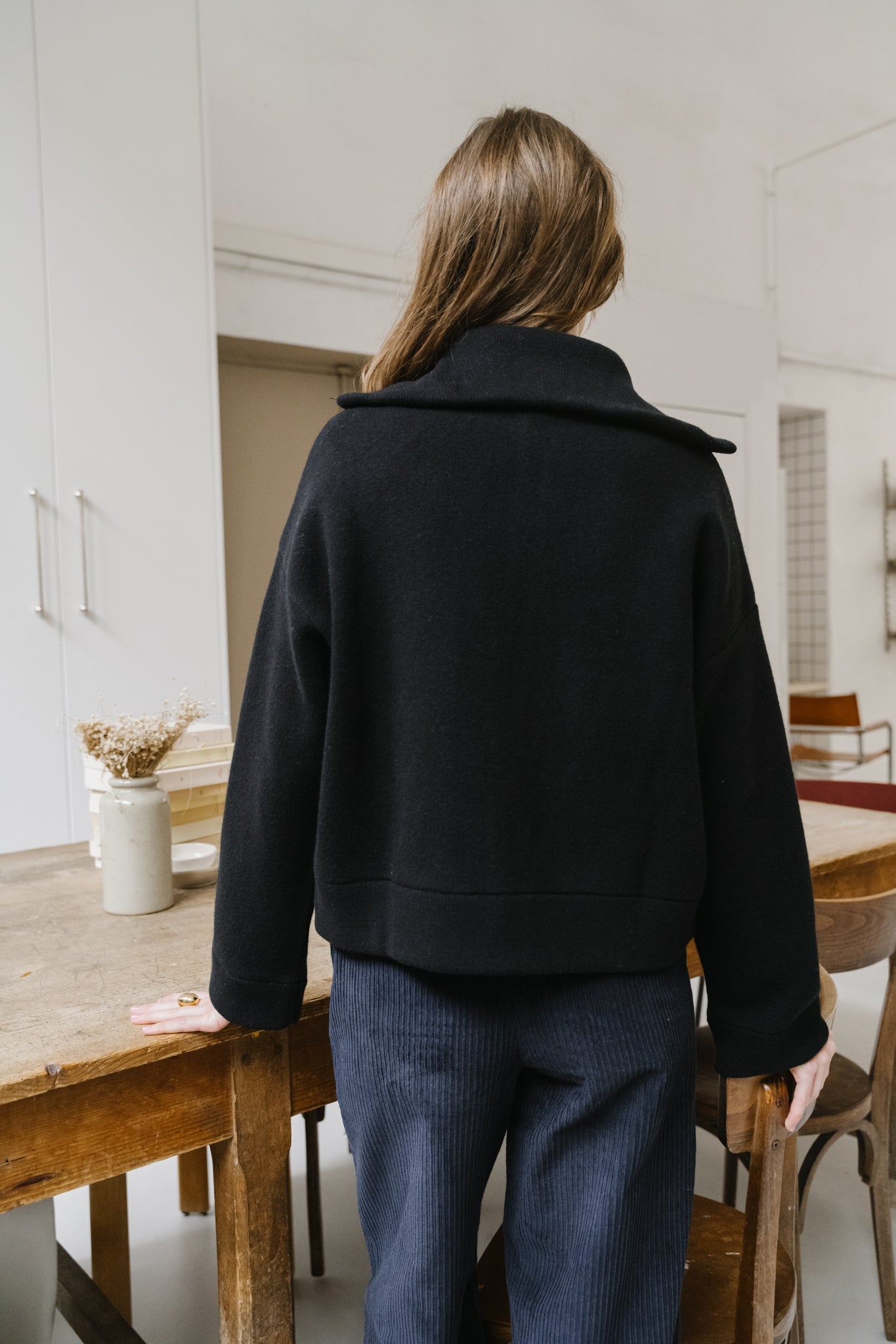 veste en laine bio | noir "JOANIAAS - black"