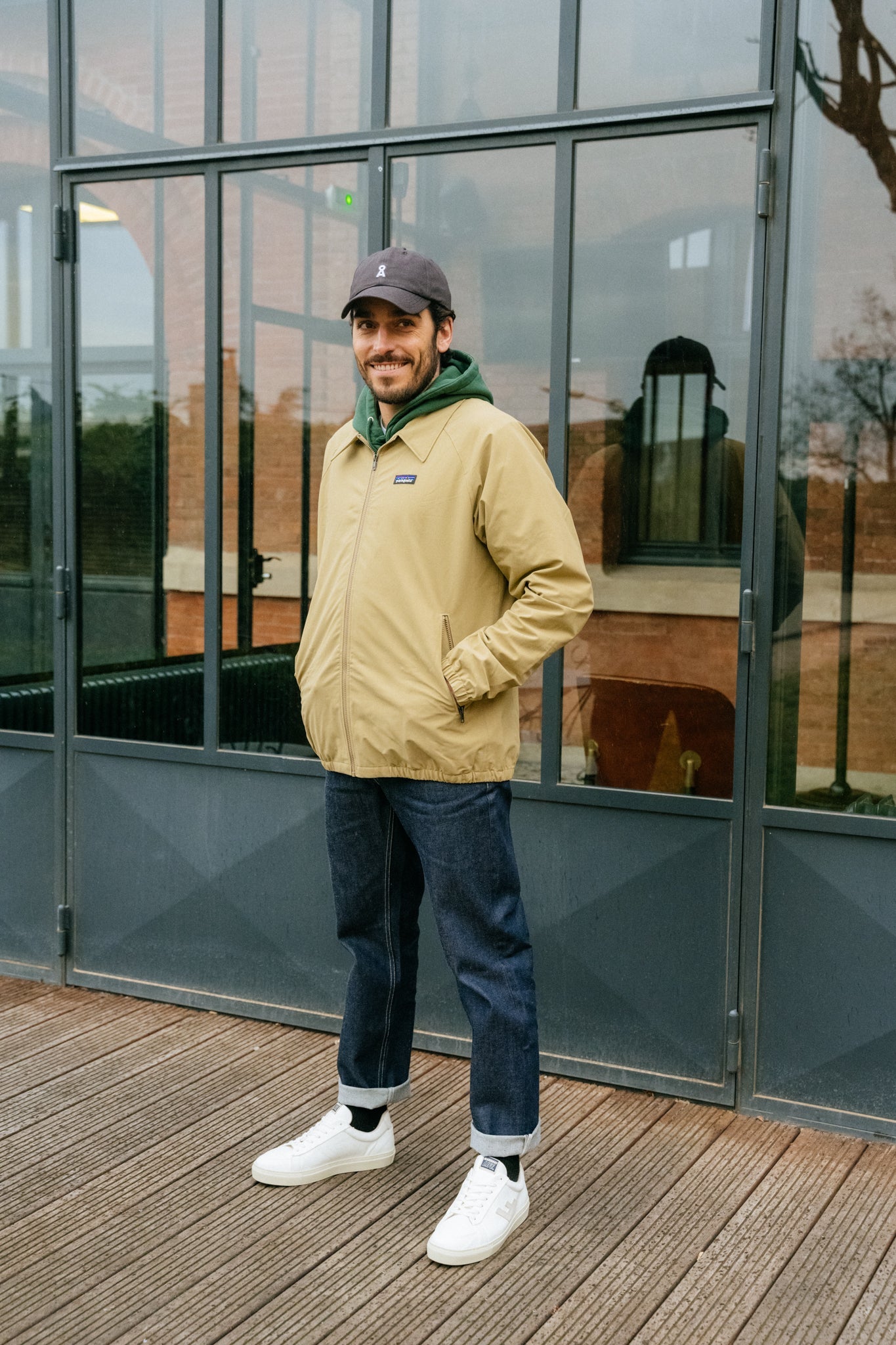 Veste imperméable zippée beige en matière recyclée - baggies jkt classic tan