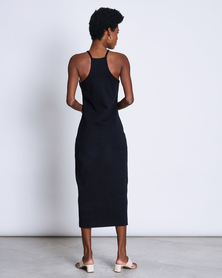 Robe moulante noire en coton bio - mini dress elita black