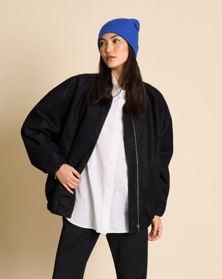 Bonnet en coton bio | Bleu "brooklyn dark azure"