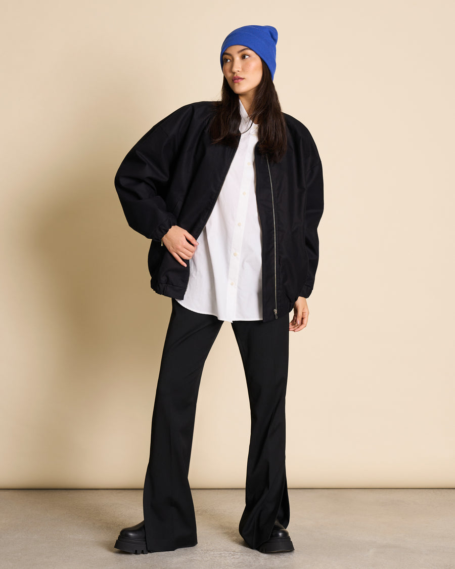Blouson bomber oversize en coton bio | noir "naro - black"