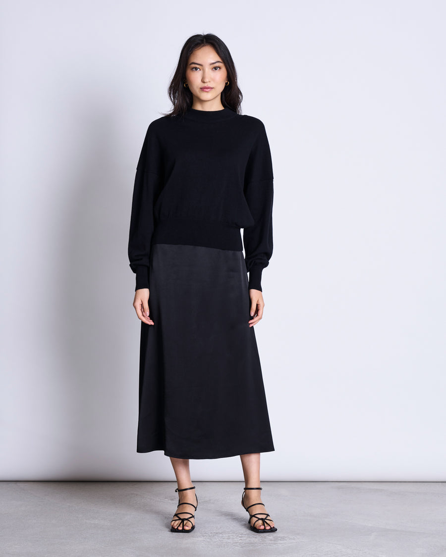 Jupe longue en ecovero | noir "dira black"