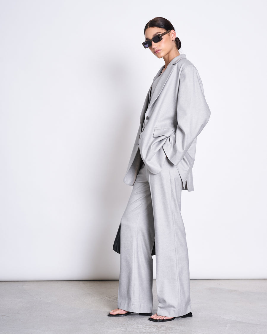 Blazer ample en ecovero | gris "durance cloud"