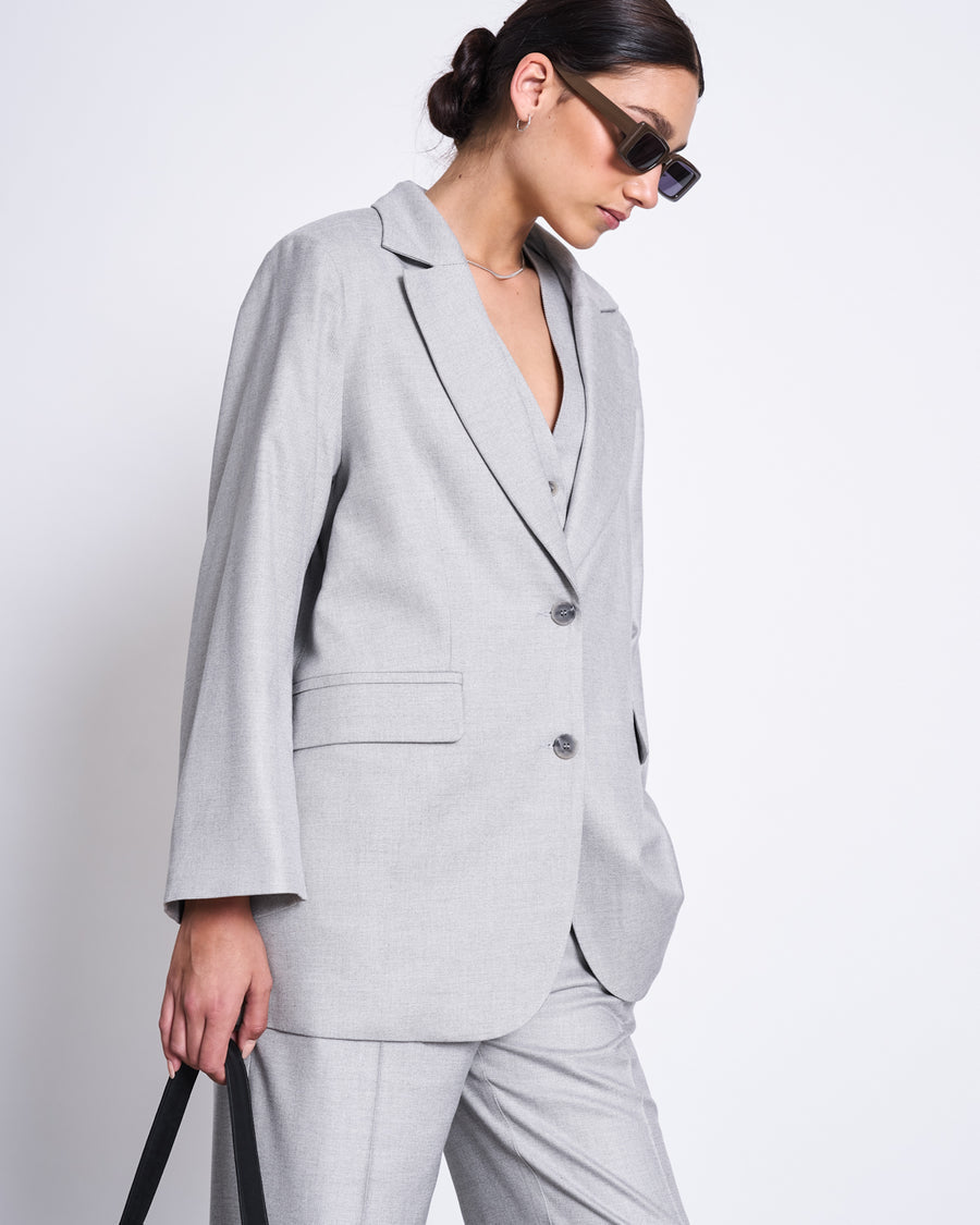 Blazer ample en ecovero | gris "durance cloud"