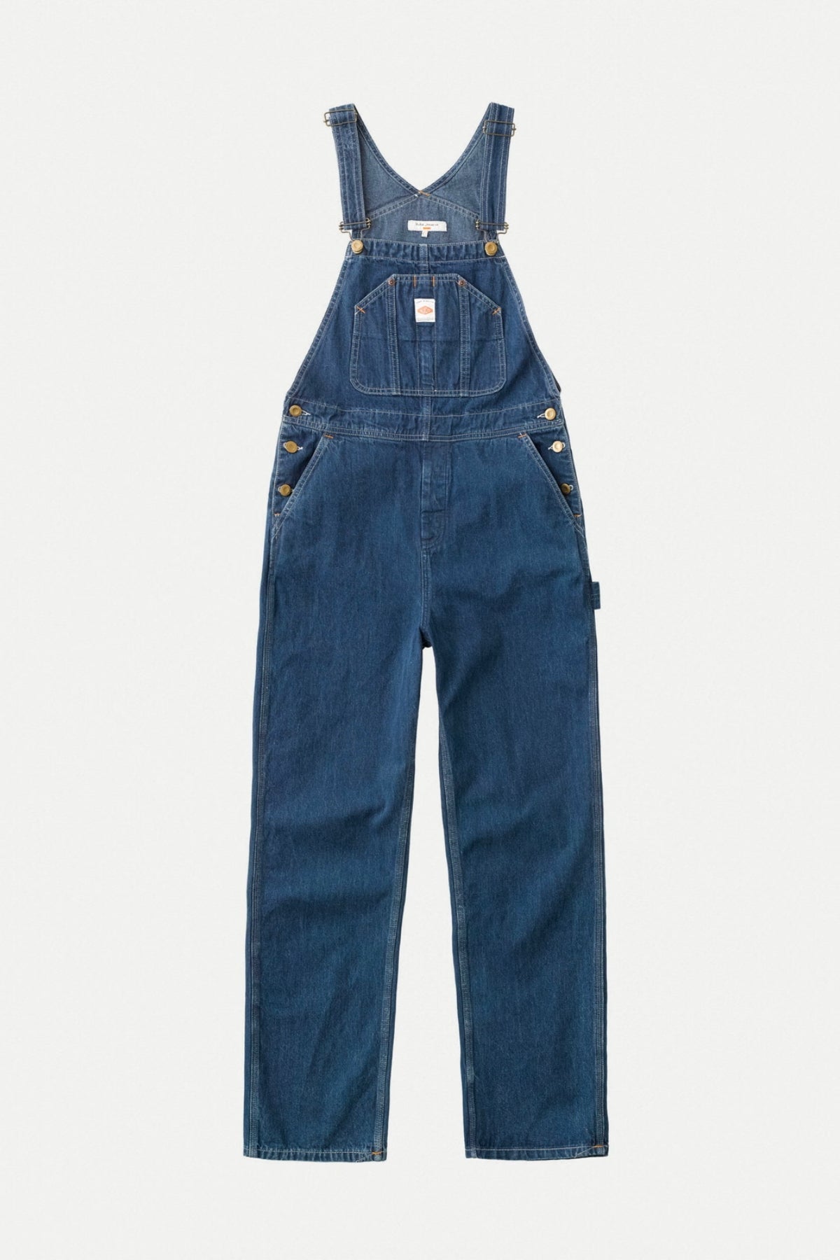 Salopette en jean en coton bio et recyclé - astrid denim dungarees blue