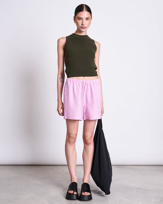 Short en lin | rose "Marum - light orchid"