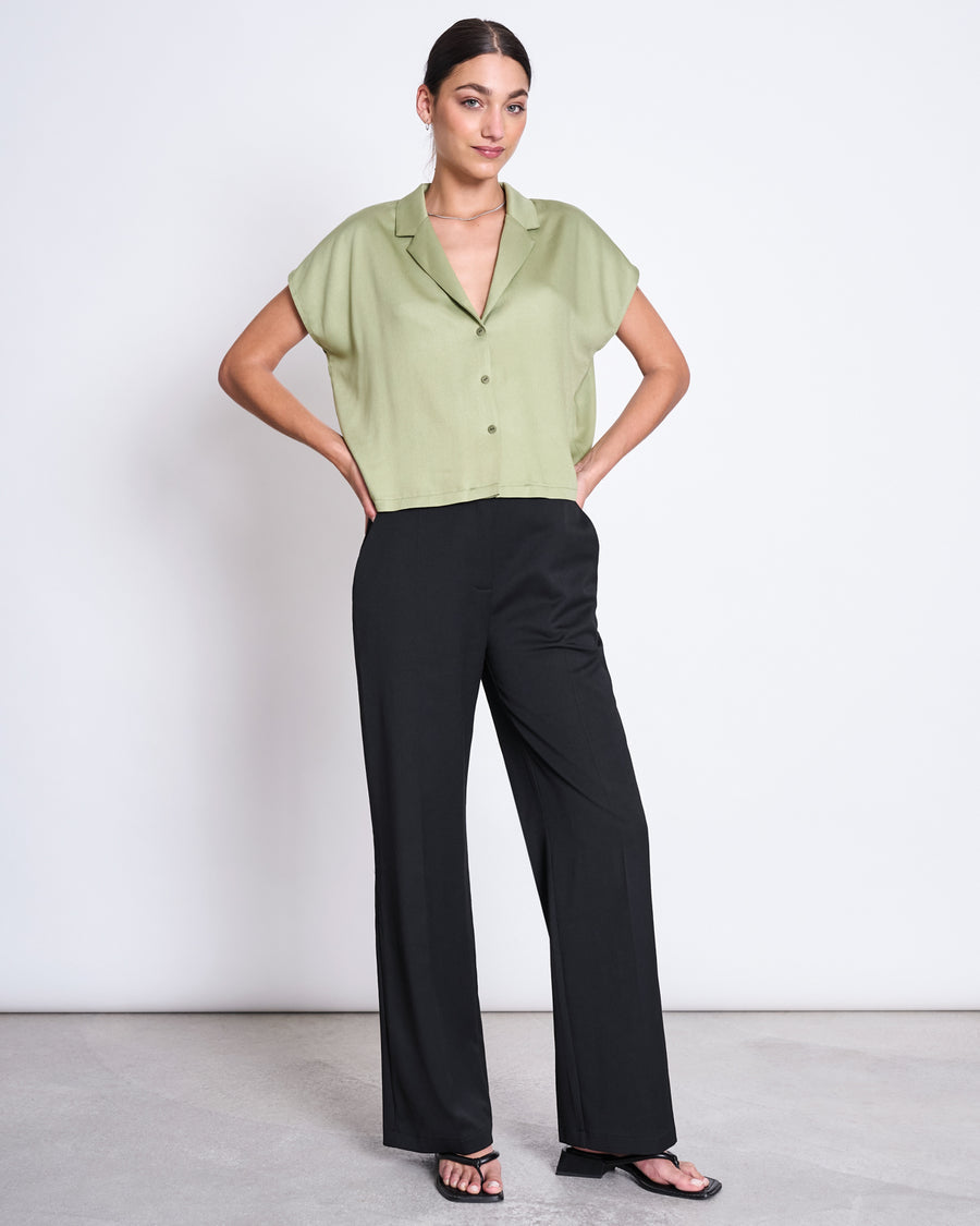 Chemisette en ecovero | vert "tierra pale olive"