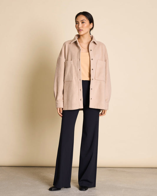 Veste oversize en coton bio | Beige 'arno sand'
