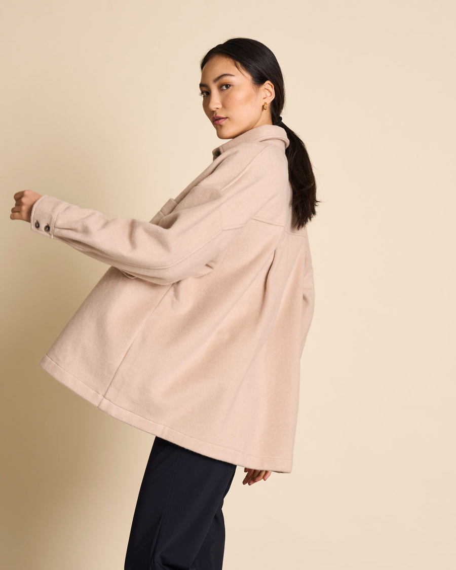 Veste oversize en coton bio | Beige 'arno sand'