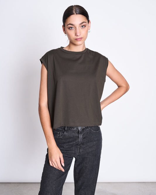 T-shirt en coton bio | Vert olive "ovar olive"