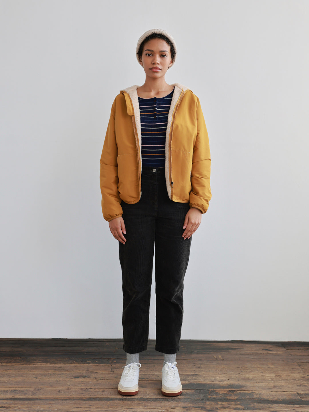 Manteau en matière recyclée | jaune "laurie technical hooded jacket mustard"