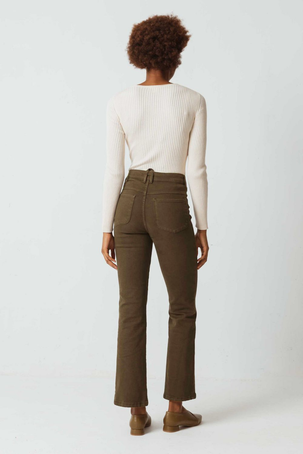 Pantalon droit en coton bio | Kaki "karmele trouser"