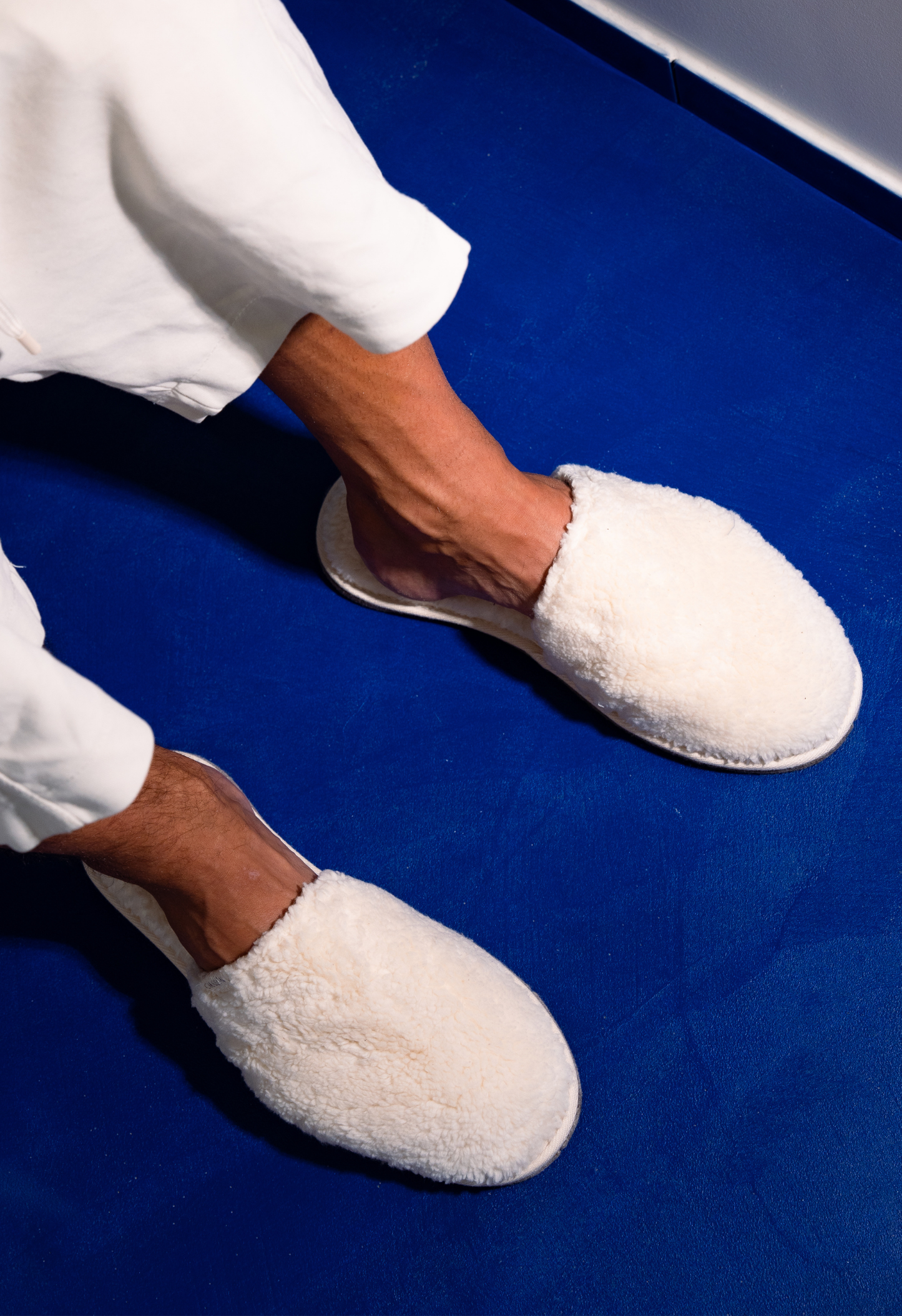 Chaussons fourrés laine française | écru "simone coton bio"