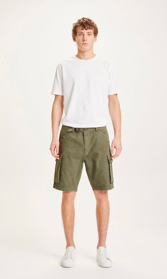 Short cargo vert forêt en coton bio - trek