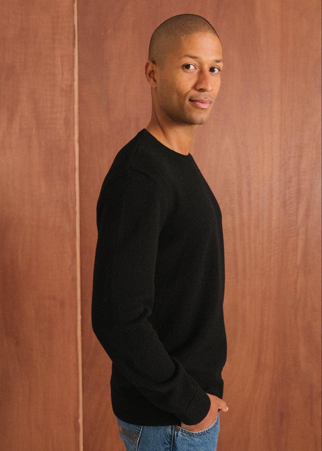 Pull en laine mérinos recyclée | noir