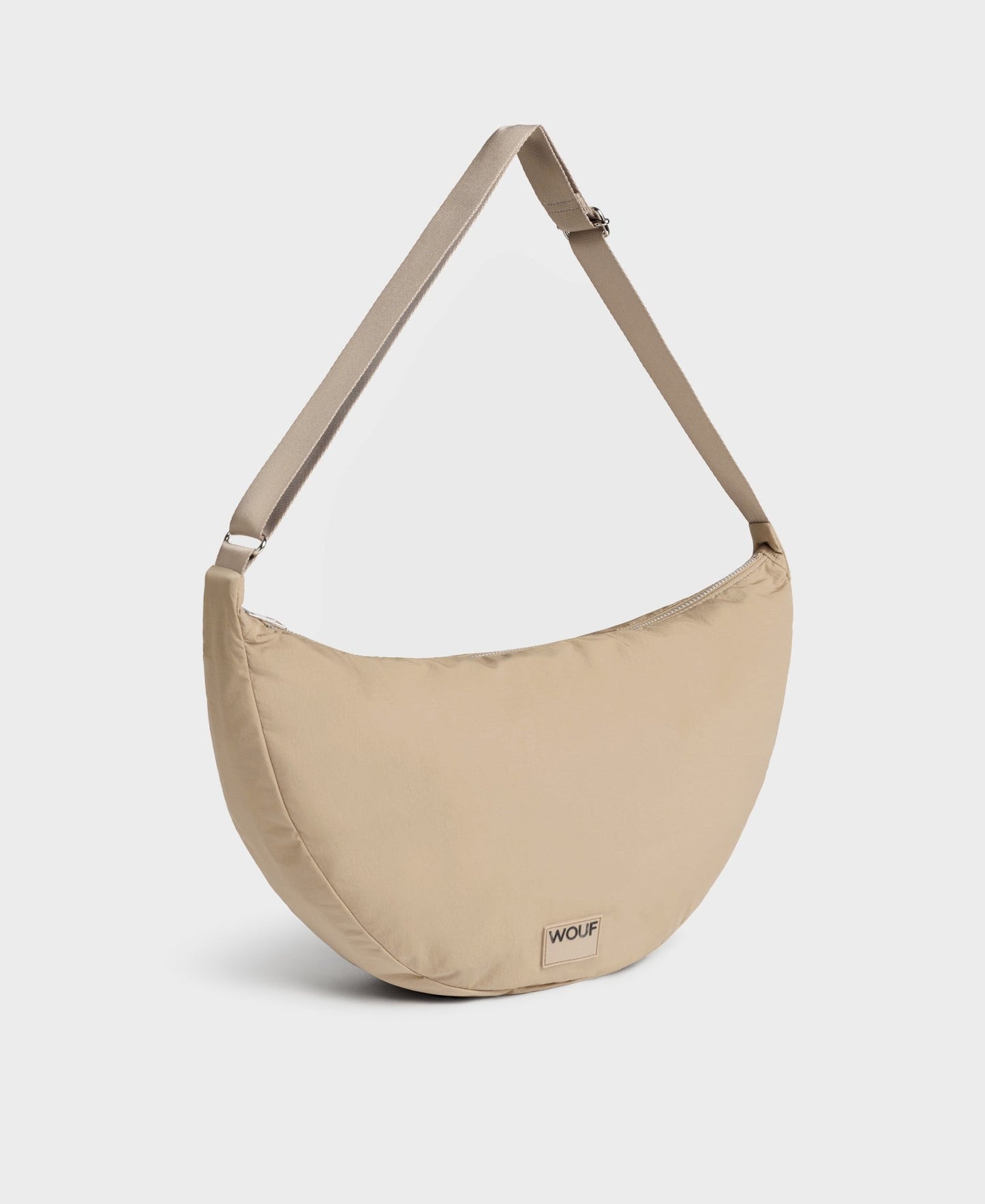 Grand sac à bandoulière en matière recyclée déperlante | Beige "oatmilk large crossbody bag"