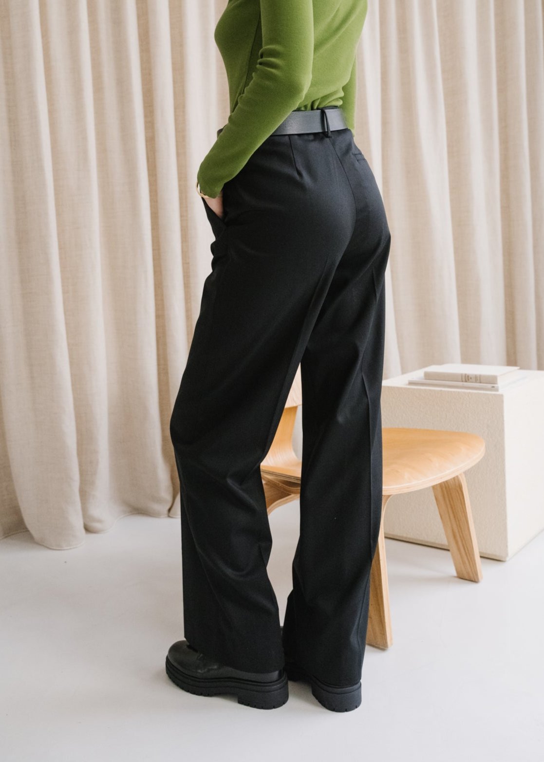 Pantalon ample en tencel | noir "leandraa - black"