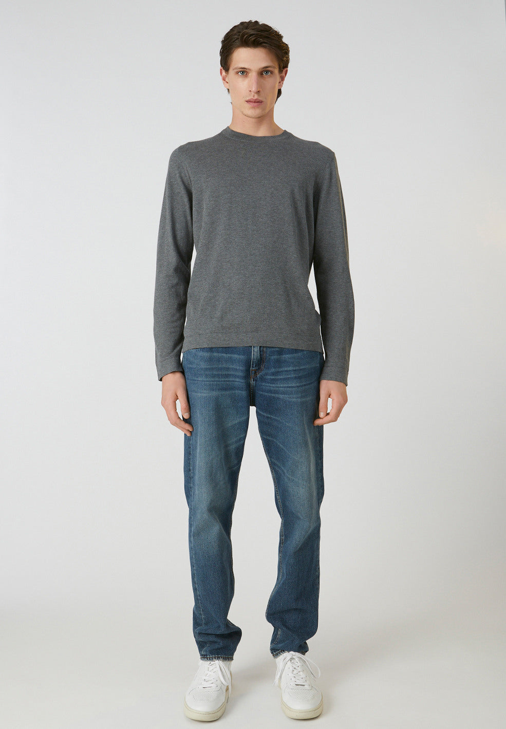 Pull gris en coton bio - Laado