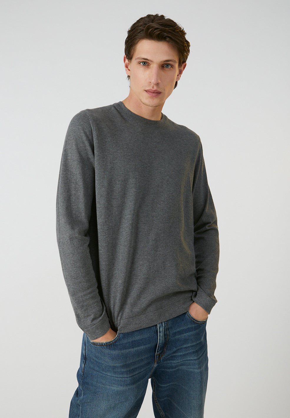 Pull gris en coton bio - Laado