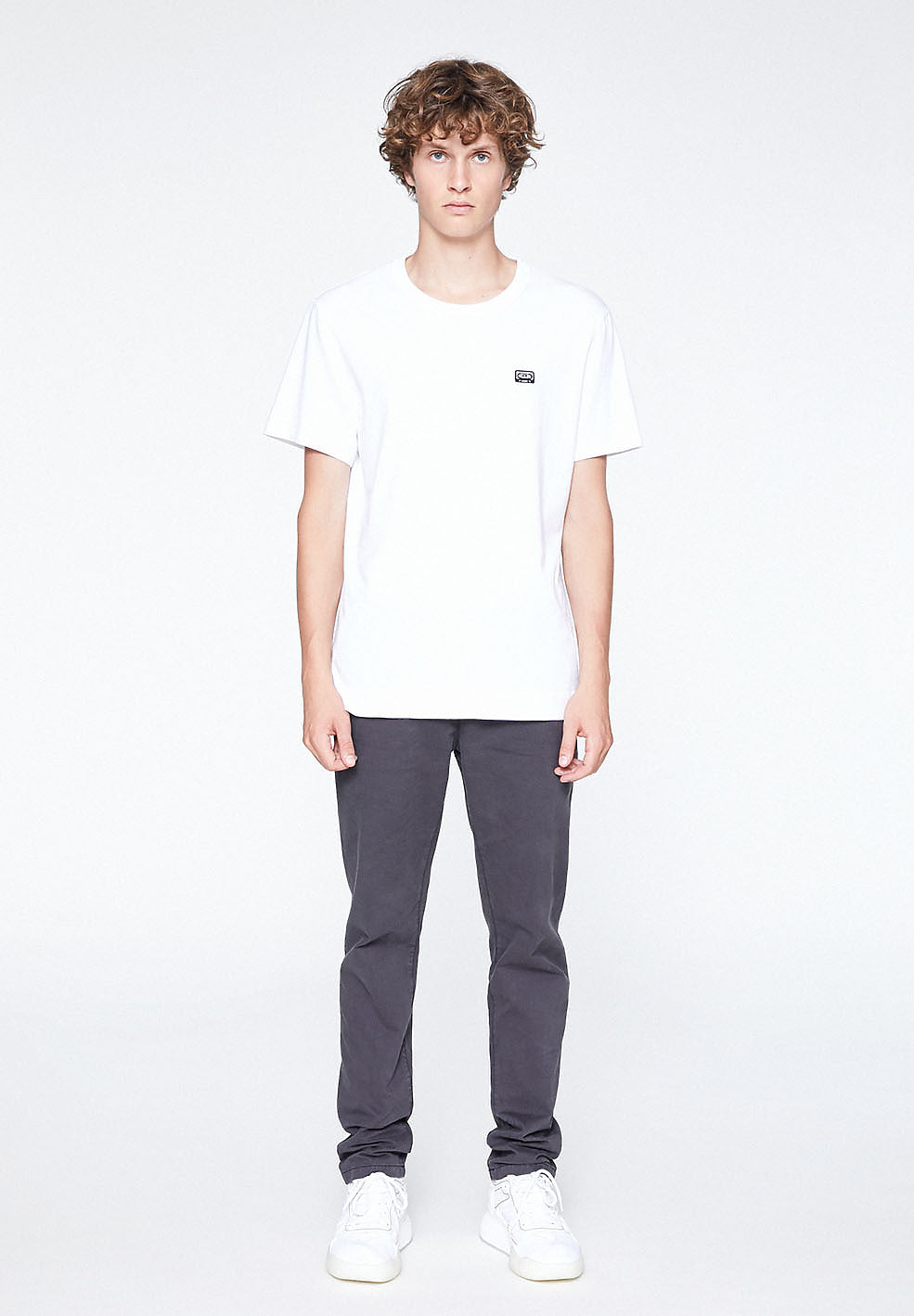 Chino coupe droite gris foncé en coton bio - Edvaan