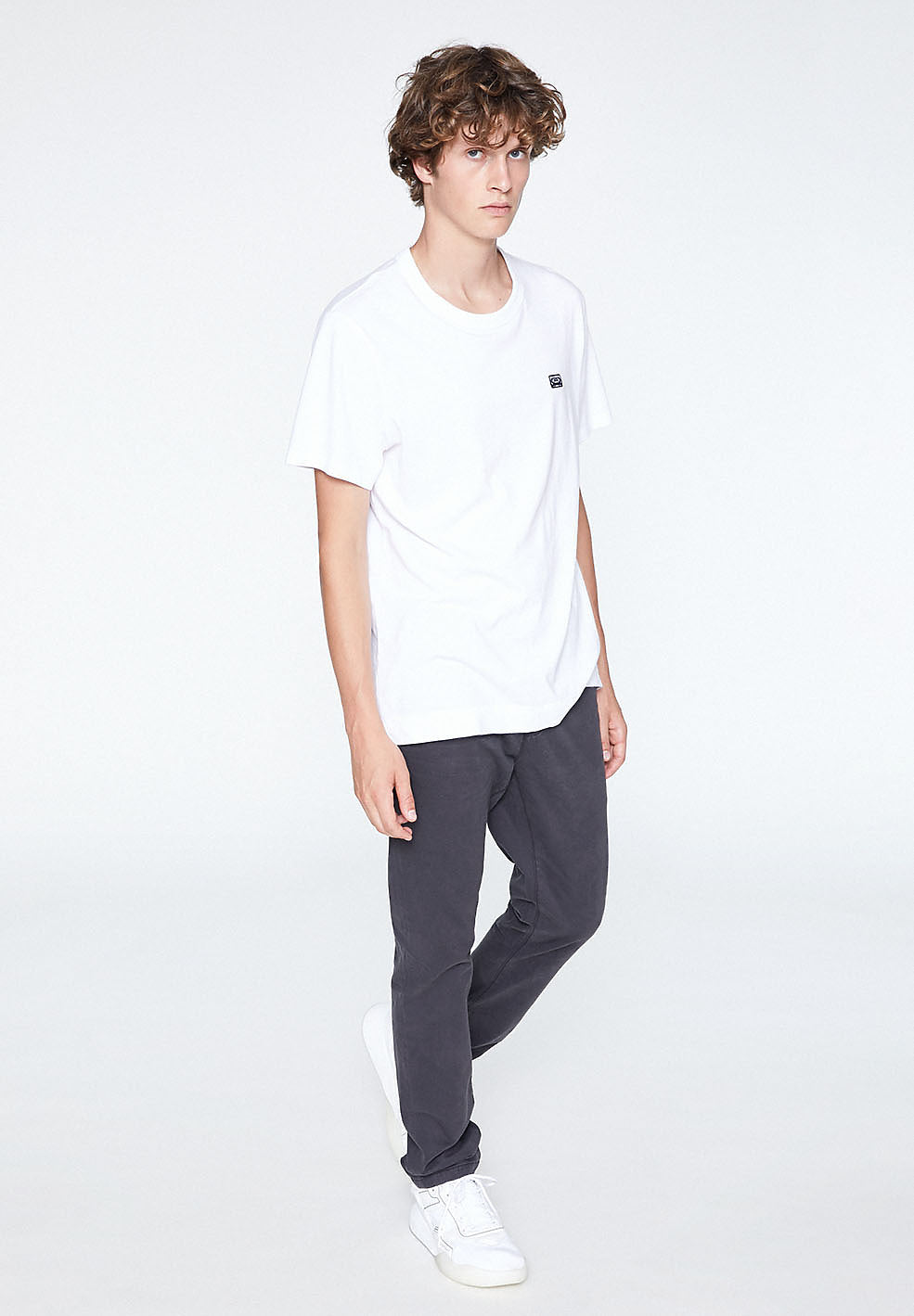 Chino coupe droite gris foncé en coton bio - Edvaan