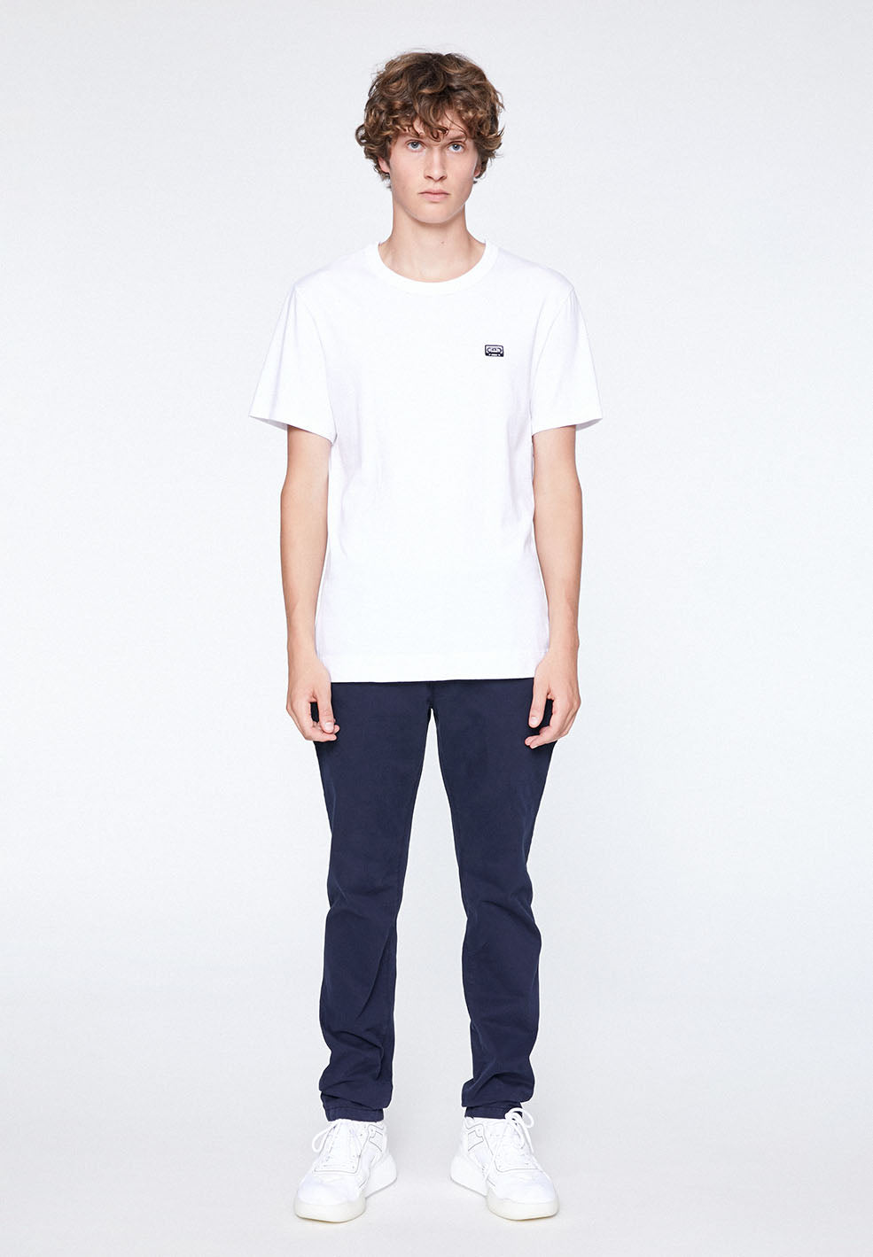 Chino coupe droite marine en coton bio - Edvaan