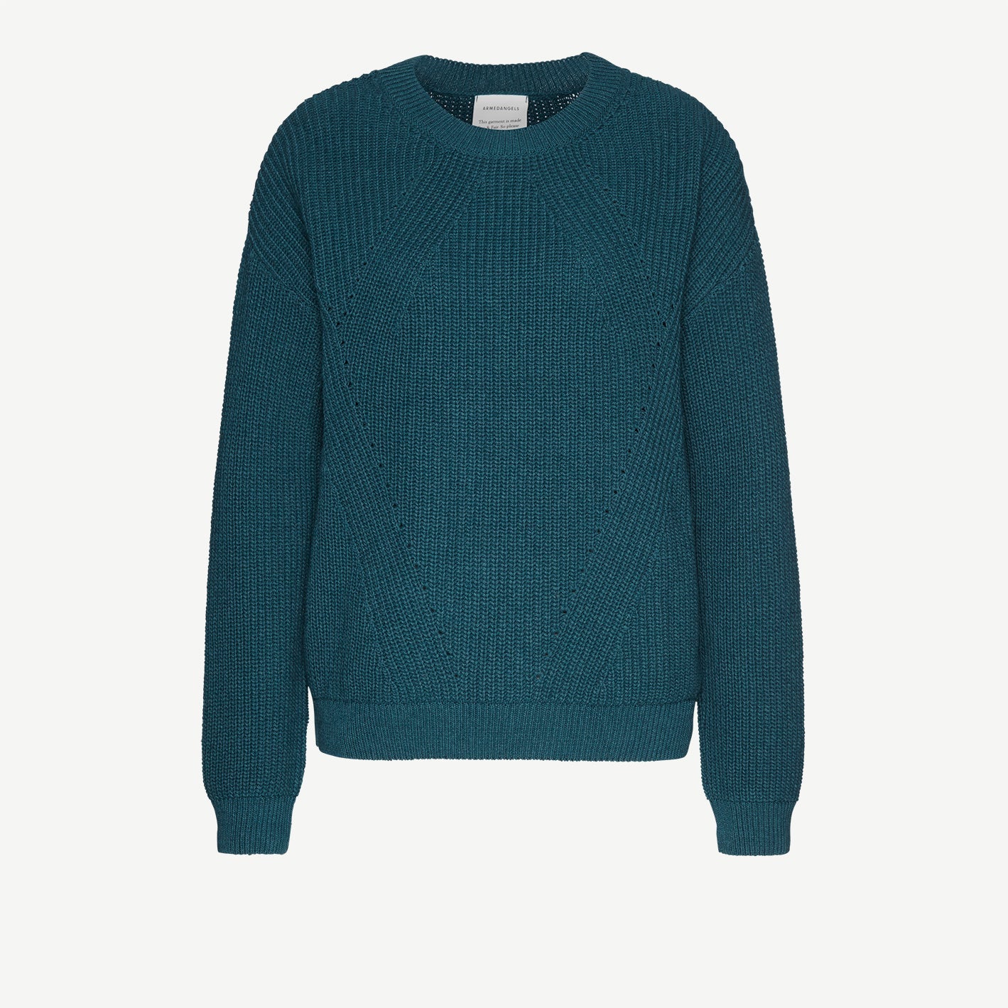 Pull vert pétrole en coton et laine bio - Melin