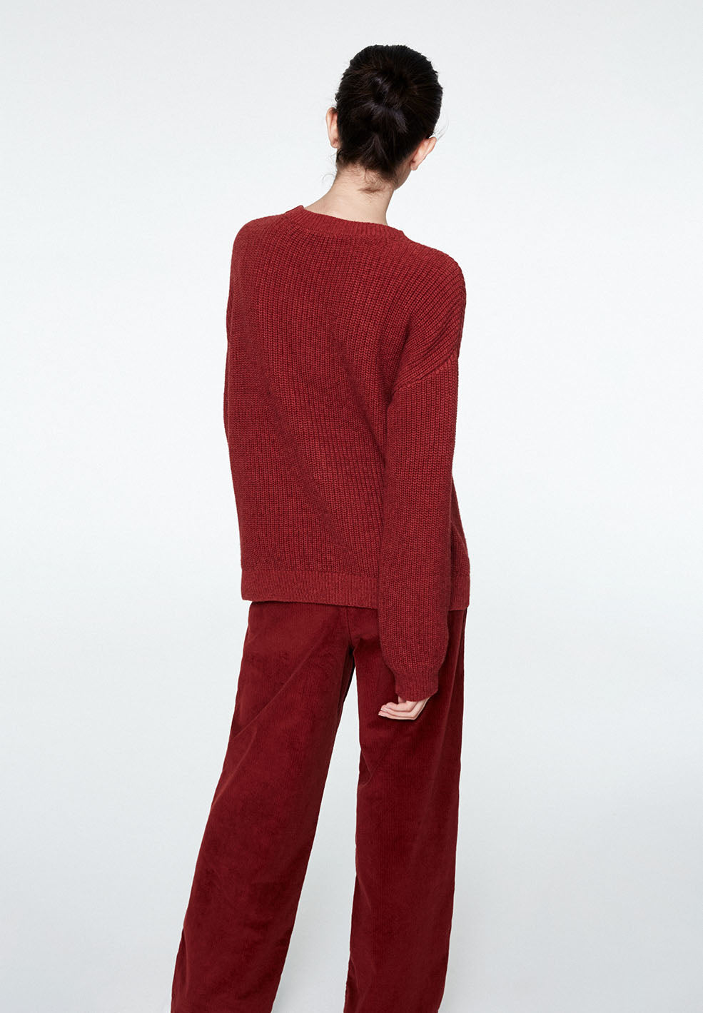 Pull rouge en coton et laine bio - Melin