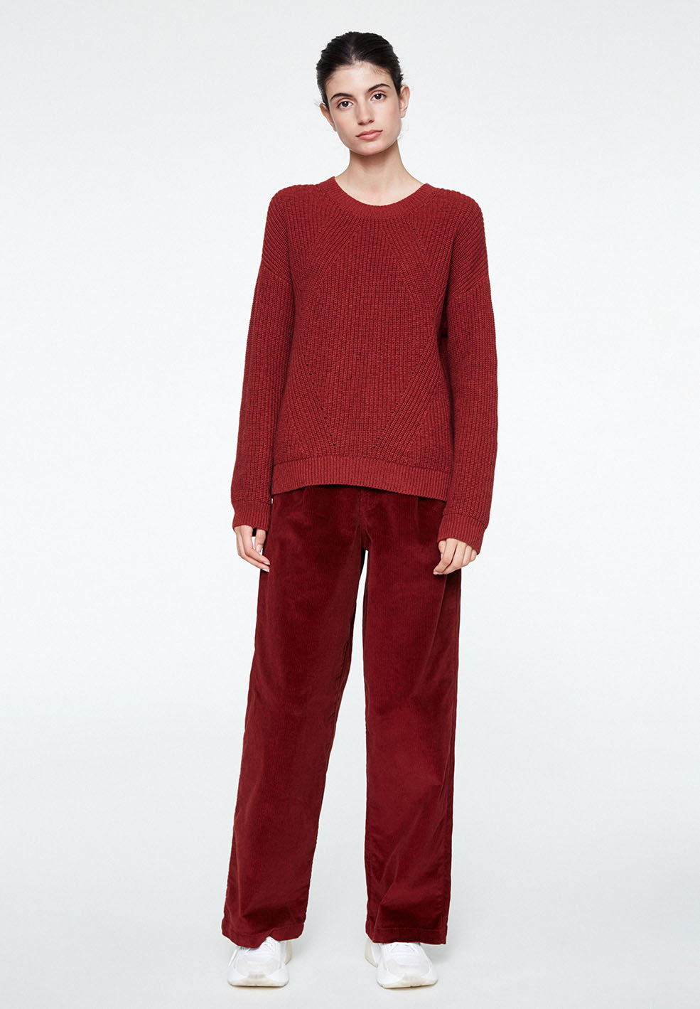 Pull rouge en coton et laine bio - Melin