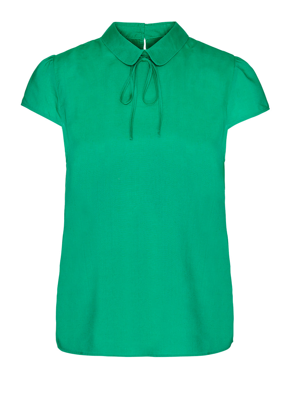 Blouse col claudine verte en tencel - Elinaa