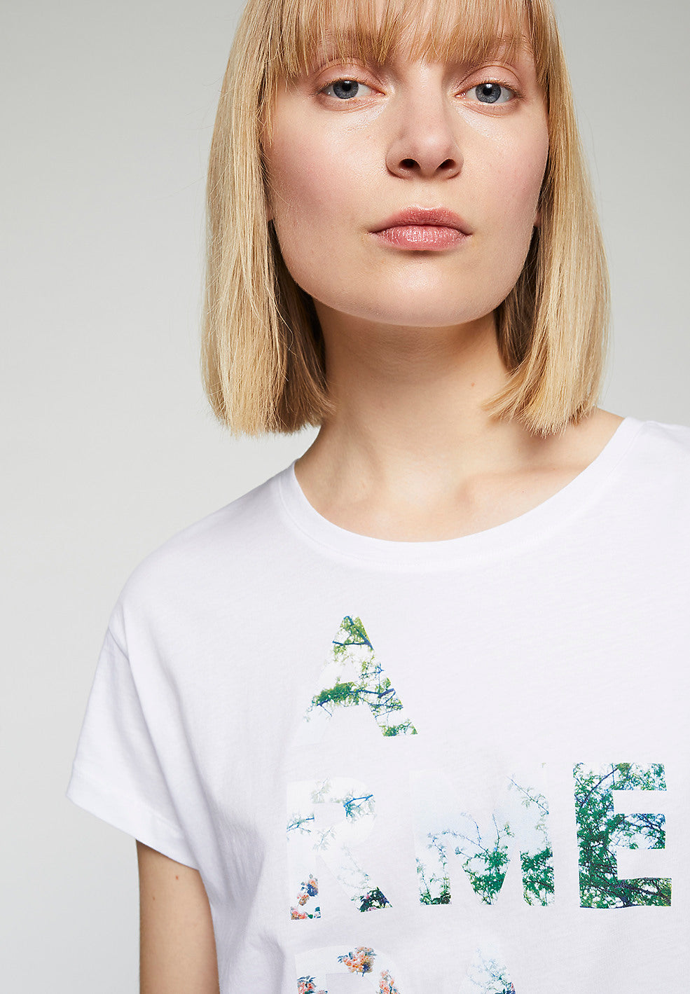 T-shirt imprimé blanc en coton bio - Nelaa