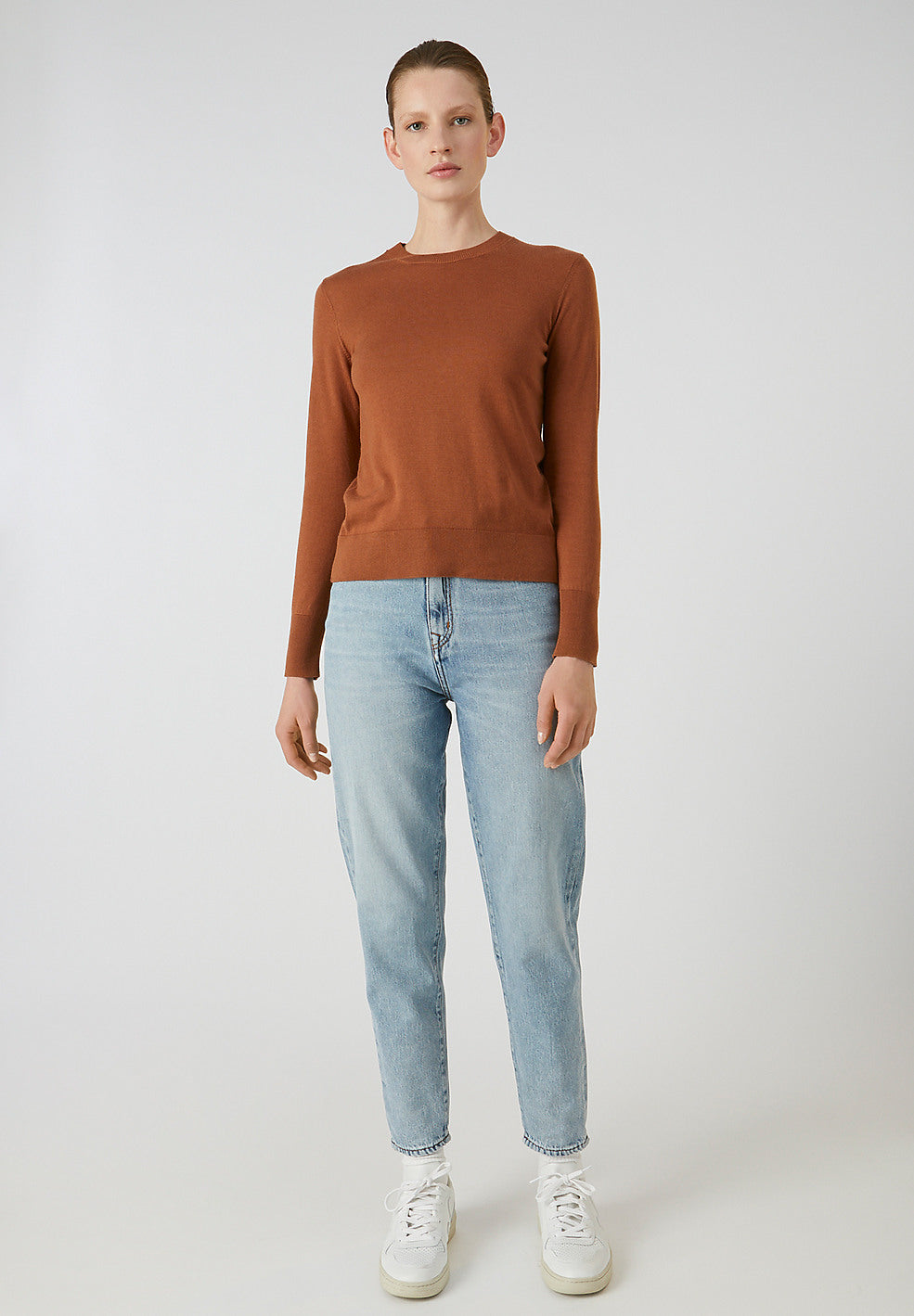 Pull marron en tencel et coton bio - aalice