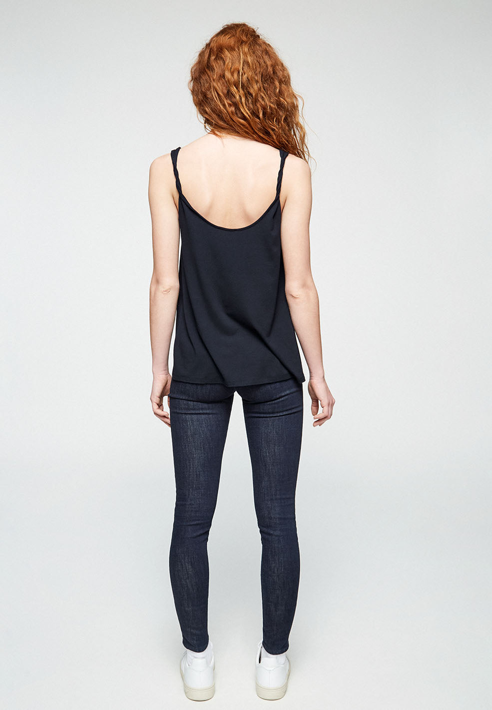Top bleu marine en tencel - iraa