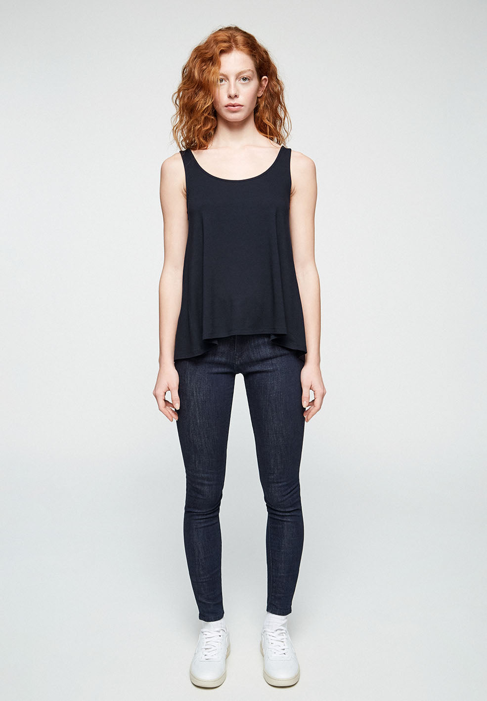 Top bleu marine en tencel - iraa