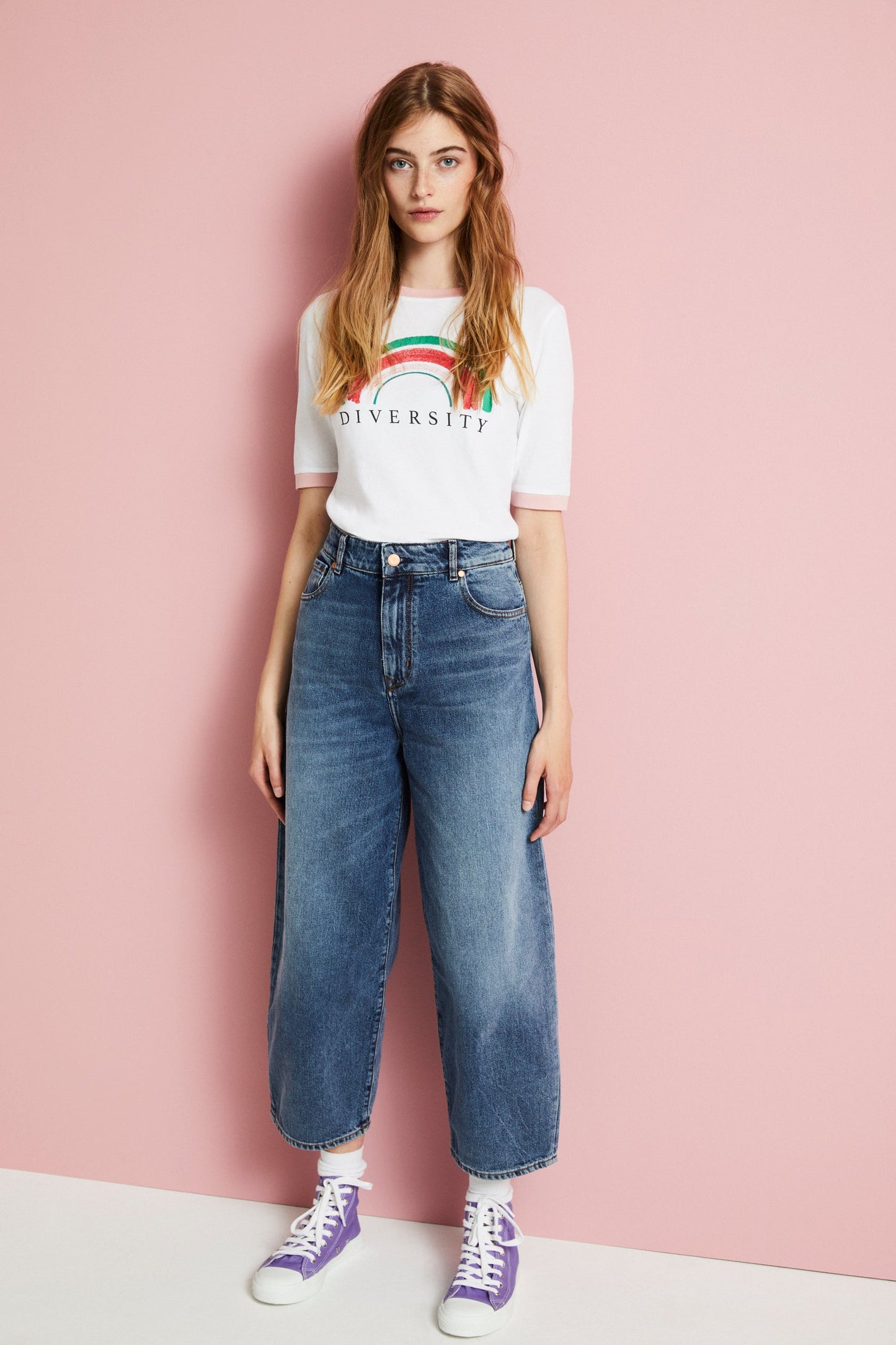 T-shirt imprimé blanc en coton bio - Emmaa diversity