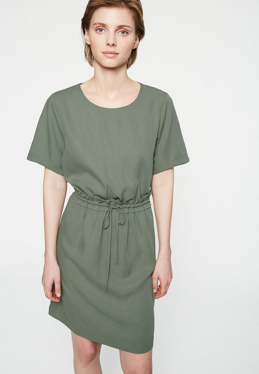 Robe kaki en tencel - Aalia