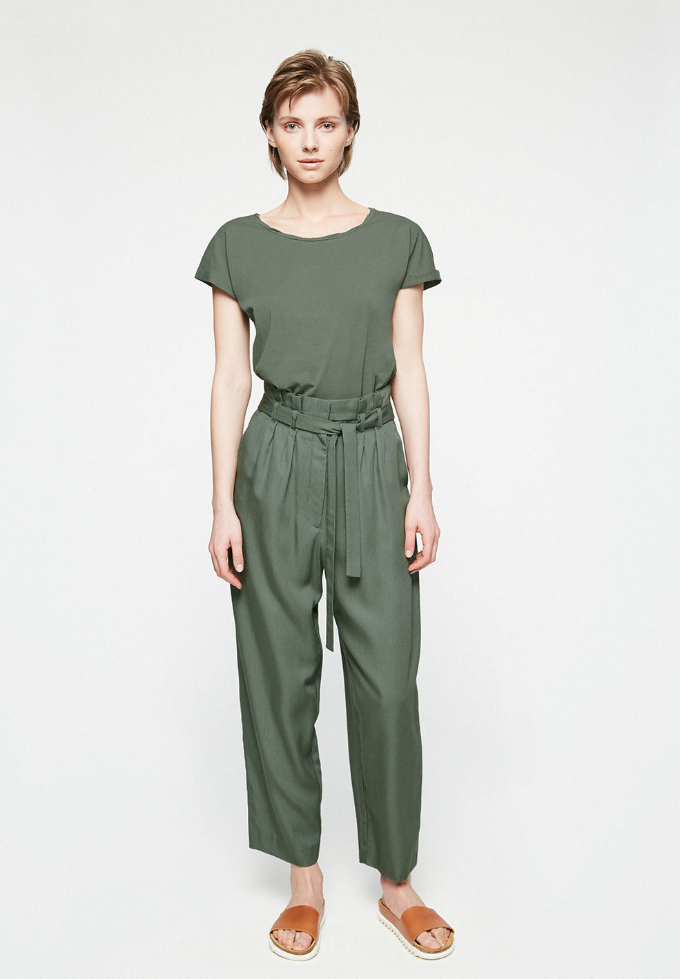 Pantalon kaki en tencel - Timeaa