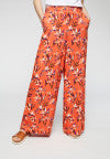 Pantalon large fluide orange en coton bio - naimaa tropical spirit