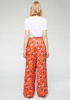 Pantalon large fluide orange en coton bio - naimaa tropical spirit