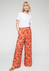 Pantalon large fluide orange en coton bio - naimaa tropical spirit