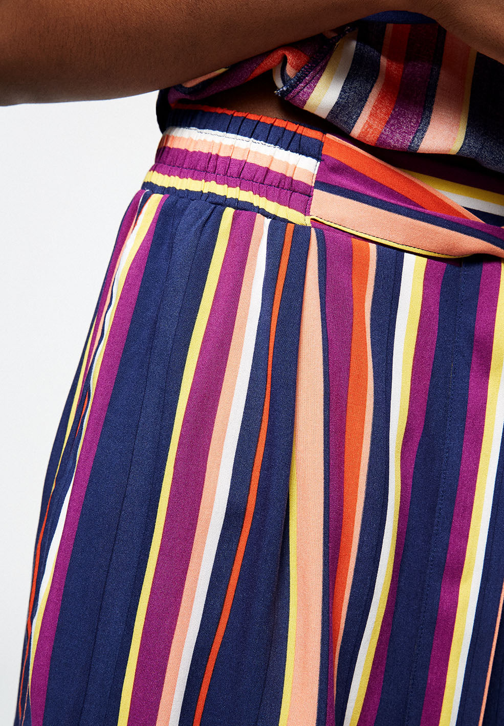 Short rayé multicolore en lenzing - Aallegra