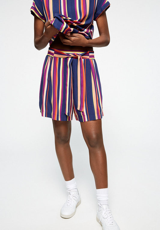 Short rayé multicolore en lenzing - Aallegra