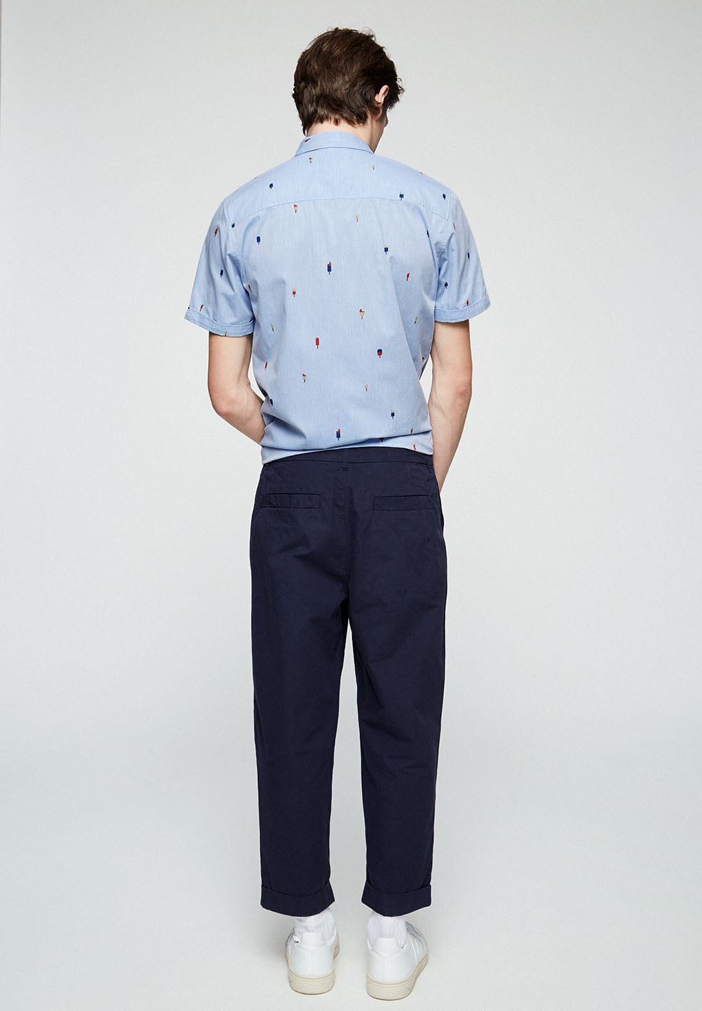 Chino ample marine en coton bio - Taadeo
