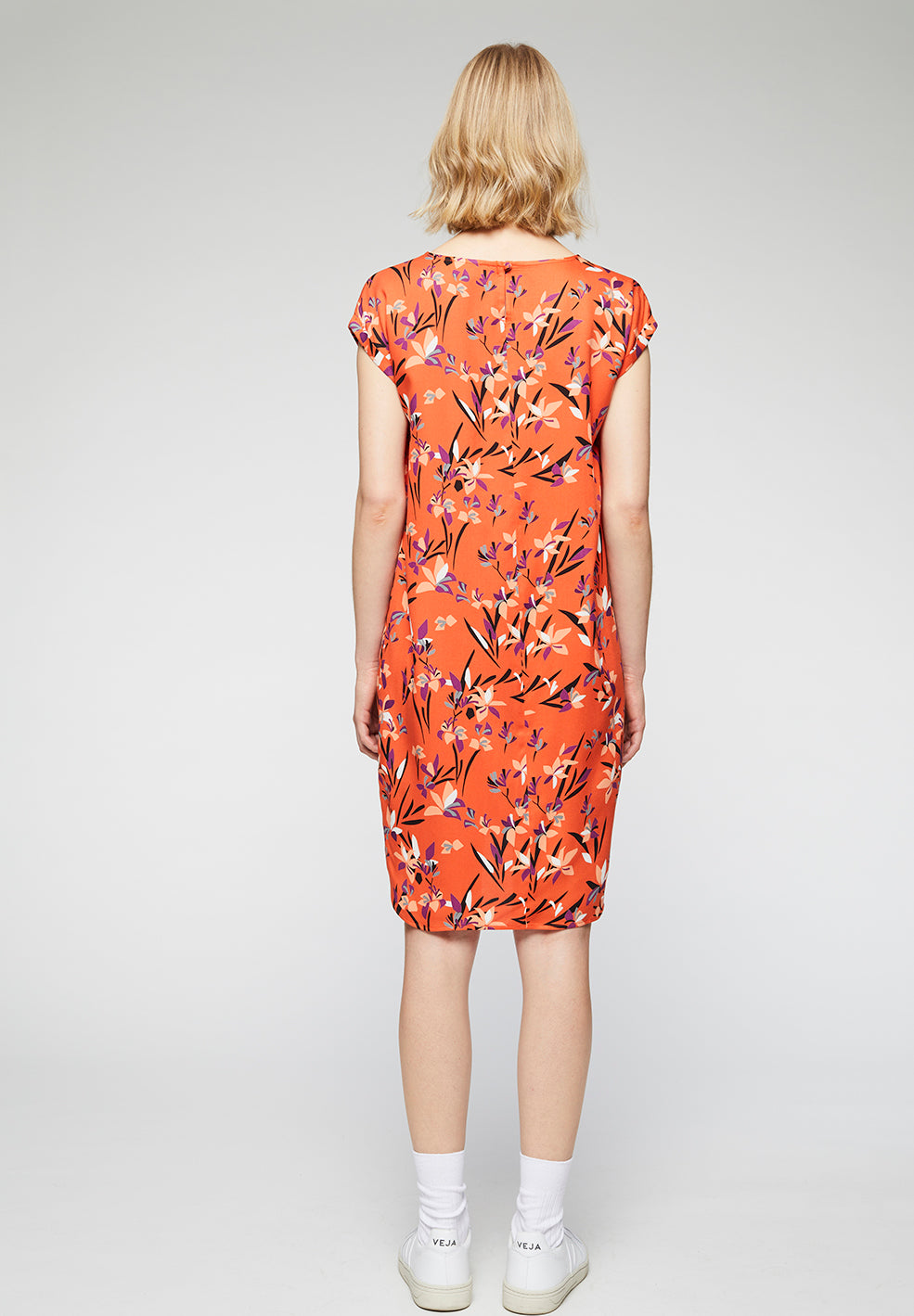 Robe orange à motifs en tencel - Hilaa Tropical Spirit