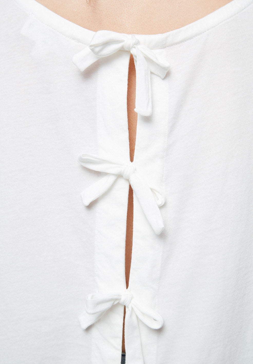 T-shirt avec nœuds blanc en coton bio - Ilkaa