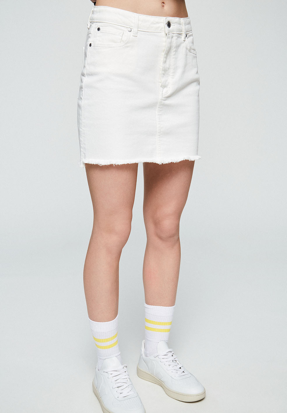 Jupe en jean blanc en coton bio - Liaara