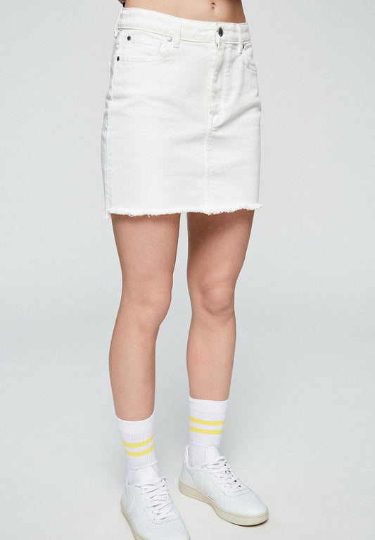 Jupe en jean blanc en coton bio - Liaara