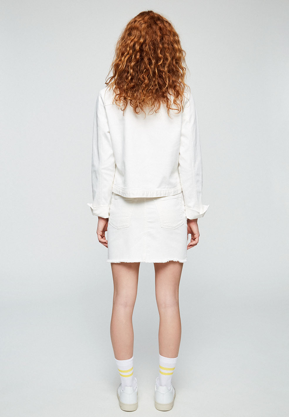 Jupe en jean blanc en coton bio - Liaara